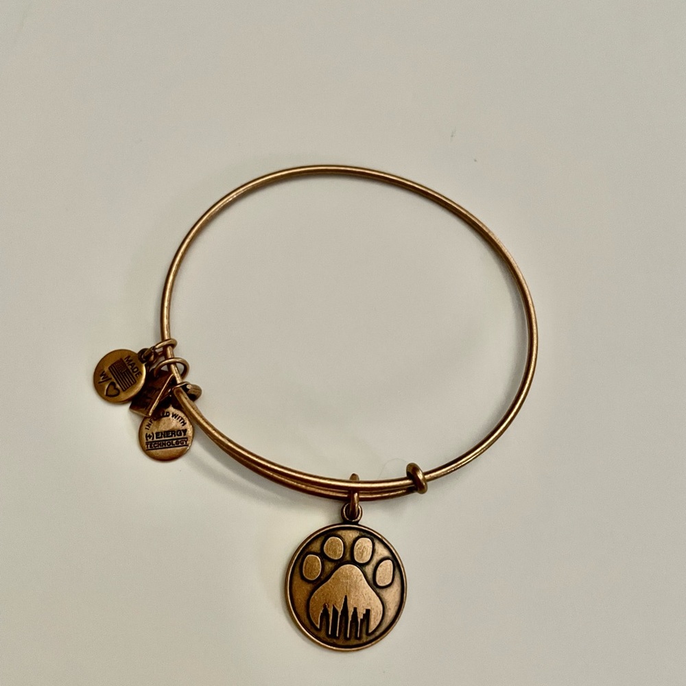 Alex and Ani Gold Paw Print Bracelet